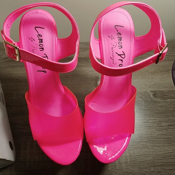 Size 9 Dolls Kill NEON PINK CHIMARA PLATFORM HEELS - Picture 3 of 6